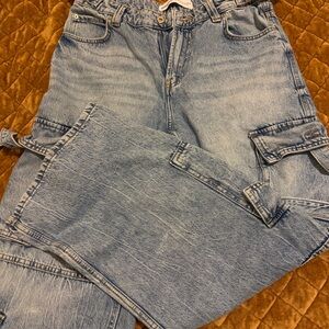 Bershka Light Blue Straight Leg Jeans